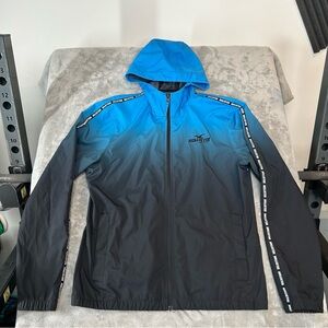 Hollister Epic Flex Ombre Men's Hooded Blue & Black Windbreaker Jacket Size L